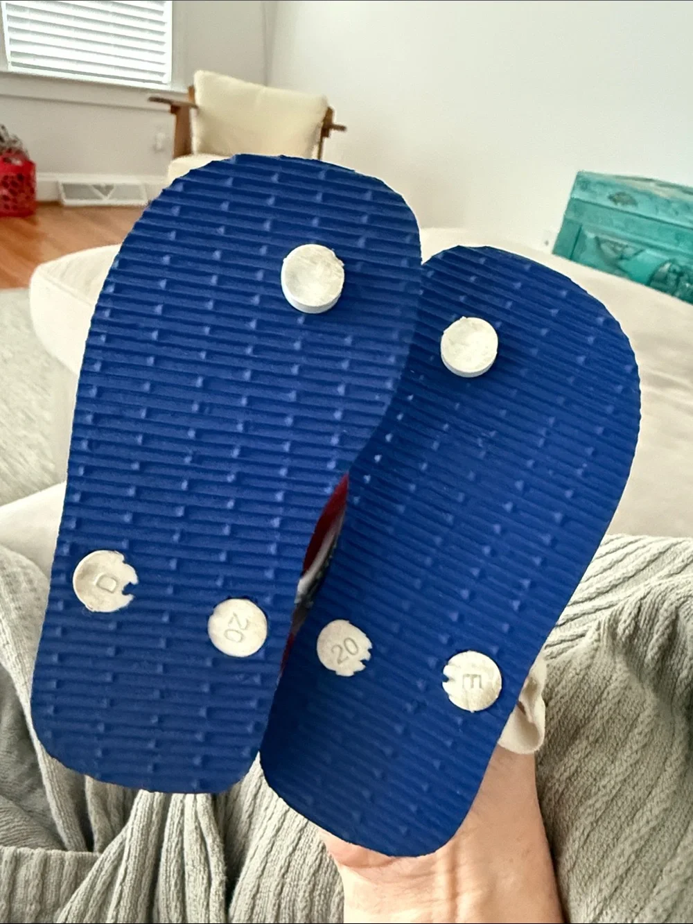 Havaianas Kids Royal Blue Flip Flops with White Straps